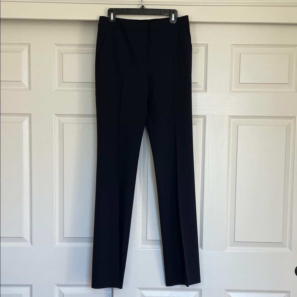 NWT Max Mara Navy Blue Straight Leg Pleated Trousers Women's 10